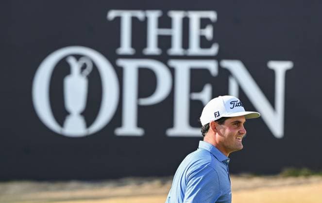 Jackson Suber (USA) who leads the Open Championship on -5 on the 18th Green 154th Open Golf Championships, Royal Birkdale, Southport, UK - 16 Jul 2026Southport Royal Birkdale United Kingdom  Copyright: xGreigxCowie Shutterstockx 16988293ed