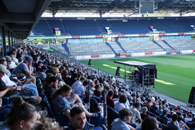 Fussball, 3.Liga Saison 2026 2027 Außerordentliche Mitgliederversammlung MSV Duisburg 16.07.2026, schauinsland-reisen-arena Die schauinsland-reisen-arena bei der Außerordentlichen Mitgliederversammlung Duisburg schauinsland-reisen-arena Nordrhein-Westfalen Deutschland *** Sports, Soccer, 3rd Division Season 2026–2027 Extraordinary General Meeting of MSV Duisburg, July 16, 2026, Schauinsland Reisen Arena: The Schauinsland Reisen Arena during the Extraordinary General Meeting in Duisburg, Schauinsland Reisen Arena, North Rhine-Westphalia, Germany