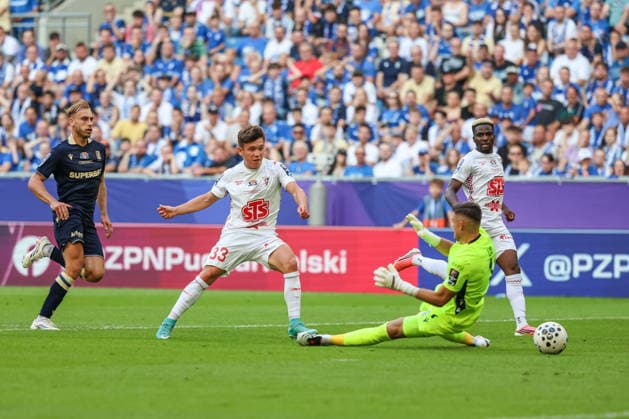 2026.07.16 Poznan Pilka nozna Superpuchar polski Lech Poznan - Gornik Zabrze N z Maksym Khlan gol radosc bramka Taofeek Ismaheel Foto Pawel Jaskolka PressFocus 2026.07.16 Poznan Football Polish Supercup Lech Poznan - Gornik Zabrze Credit: Pawel Jaskolka PressFocus NEWSPIX.PL --- newspix.pl 