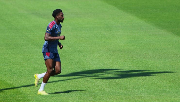 16.07.2026, FC Bayern Training , Saebenerstrasse Muenchen, Fussball, im Bild: Alphons Davies (FC Bayern Muenchen) *** July 16, 2026, FC Bayern Training, Saebenerstrasse, Munich, Soccer, Sports, Pictured: Alphons Davies, FC Bayern Munich