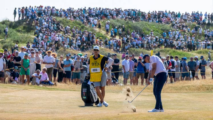 SOUTHPORT, ENGLAND 20260716 Ludvig Aberg under tävlingens första dag pa The Open Championship pa Royal Birkdale Golf Club. Här spelar han mot den tredje greenen i bakgrunden askadare pa det andra halet x1019x *** SOUTHPORT, ENGLAND, July 16, 2026 Ludvig Aberg on the first day of competition at The Open Championship at Royal Birkdale Golf Club. Here he is playing toward the third green in the background, as seen earlier in the second half x1019x  Copyright: xChristerxHöglund TTx OPEN CHAMPIONSHIP 2026