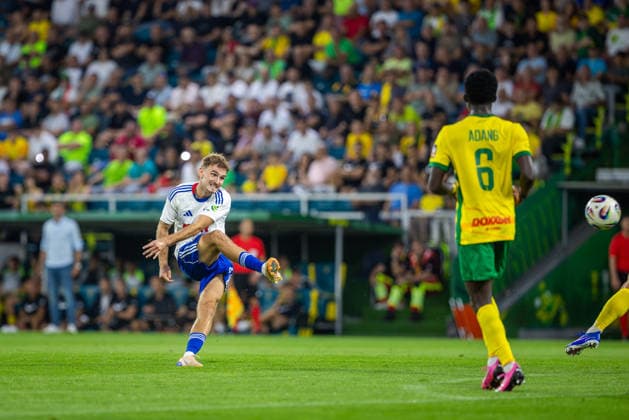 ZILINA - HAJDUK SPLIT Adrion Pajaziti of Hajduk during the second leg of First qualifying round of UEFA Europa League football match between MSK Zilina and Hajduk Split at the MSK Zilina Stadium Pod Dubnom. Zilina, Slovakia, July 16, 2026. Photo by Branislav Racko Copyright: xx 080A4638