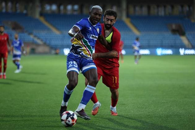 RECORD DATE NOT STATED UEFA Conference League: FC Pyunik v Marsaxlokk FC Joseph Minala and Hovhannes Harutyunyan during the UEFA Conference League match between FC Pyunik and Marsaxlokk FC at Republican Stadium after Vazgen Sargsyan in Yerevan, Armenia on July 16, 2026