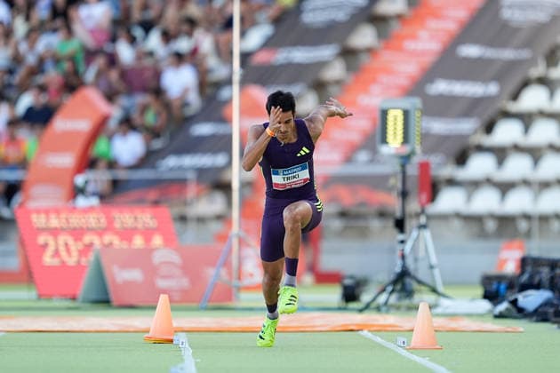 July 16, 2026, Madrid, Madrid, Spain: Yasser Mohammed Triki of Algeria competes in the MenÃ¢â‚¬â ¢s Triple Jump Final during the WACT Silver Meeting Madrid 2026 at Vallehermoso Stadium on July 16, 2026 in Madrid, Spain. Madrid Spain - ZUMAa181 20260716_zaa_a181_043 Copyright: xOscarxJ.xBarrosox