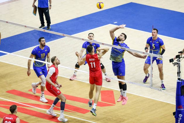 Serbia v Ukraine - Men s Volleyball Nations League BELGRADE, SERBIA - JULY 16: Aleksandar Batak (11) of Serbia in action during the Men s Volleyball Nations League match between Serbia and Ukraine in Belgrade, Serbia, on July 16, 2026. Filip Stevanovic Anadolu Belgrade Serbia. Editorial use only. Please get in touch for any other usage.  Copyright: x2026xAnadoluxFilipxStevanovicx