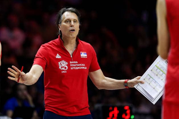 Serbia v Ukraine - Men s Volleyball Nations League BELGRADE, SERBIA - JULY 16: Head coach of Serbia, Gheorghe Cretu reacts during the Men s Volleyball Nations League match between Serbia and Ukraine in Belgrade, Serbia, on July 16, 2026. Filip Stevanovic Anadolu Belgrade Serbia. Editorial use only. Please get in touch for any other usage.  Copyright: x2026xAnadoluxFilipxStevanovicx
