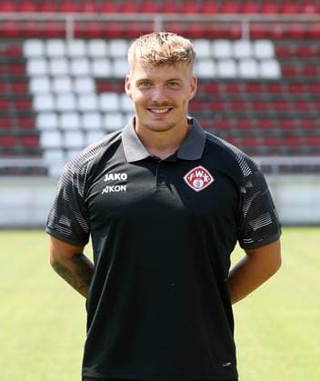 FC Würzburger Kickers; 3.Liga, Porträttermin 2026 2027, Torwarttrainer Lukas Wenzel (FC Würzburger Kickers); 3.Liga, Porträttermin 2026 2027 Würzburg AKON ARENA Bayern Deutschland *** FC Würzburger Kickers, 3rd Division, Photo Shoot 2026–2027, Team Photo: Goalkeeper Coach Lukas Wenzel, FC Würzburger Kickers, 3rd Division, Photo Shoot 2026–2027, Würzburg, AKON ARENA, Bavaria, Germany