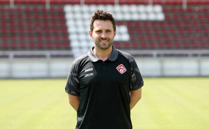 FC Würzburger Kickers; 3.Liga, Porträttermin 2026 2027, Physiotherapeut Max Pechtl (FC Würzburger Kickers); 3.Liga, Porträttermin 2026 2027 Würzburg AKON ARENA Bayern Deutschland *** FC Würzburger Kickers, 3rd Division, Photo Shoot 2026–2027, Team Photo: Physical Therapist Max Pechtl, FC Würzburger Kickers, 3rd Division, Photo Shoot 2026–2027, Würzburg, AKON ARENA, Bavaria, Germany
