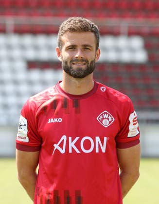 FC Würzburger Kickers; 3.Liga, Porträttermin 2026 2027, Daniel Hägele (FC Würzburger Kickers); 3.Liga, Porträttermin 2026 2027 Würzburg AKON ARENA Bayern Deutschland *** FC Würzburger Kickers, 3rd Division, Photo Shoot 2026–2027, Team Photo by Daniel Hägele, FC Würzburger Kickers, 3rd Division, Photo Shoot 2026–2027, Würzburg, AKON ARENA, Bavaria, Germany