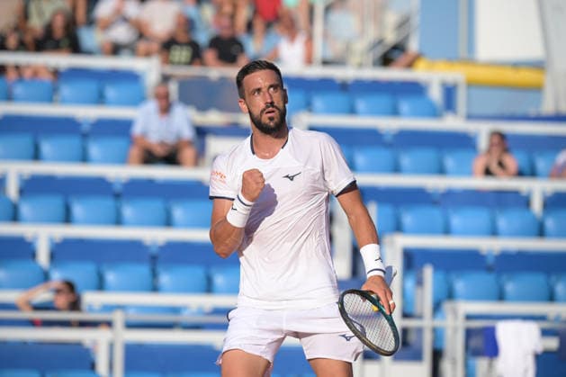 IPA86742880 - Damir Dzumhur (BIH) during the ATP, Tennis Herren - Plava Laguna Croatia Open in Umag - Dzumhur vs. Arnaldi, International Tennis Match in Umag, Croatia, July 16, 2026  Copyright: xMarcoxTodaro IPAxSportx xx 86742880