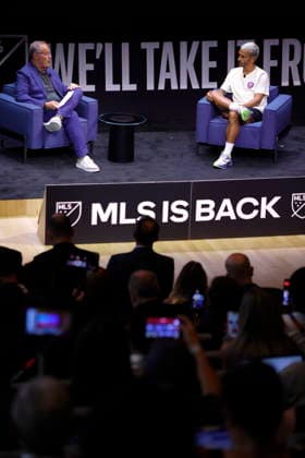 MLS, Fussball Herren, USA US-NY Antoine Griezmann, a French professional soccer player for Orlando City, during his appearance at the MLS marketing campaign on Thursday, July 16, 2026, in Manhattan, New York. The MLS launched a post-World Cup marketing campaign this week: Thank you, world--we ll take it from here. NEW YORK United States  Copyright: xDeccioxSerranox originalFilename:serrano-notitle260716_np6lA.jpg