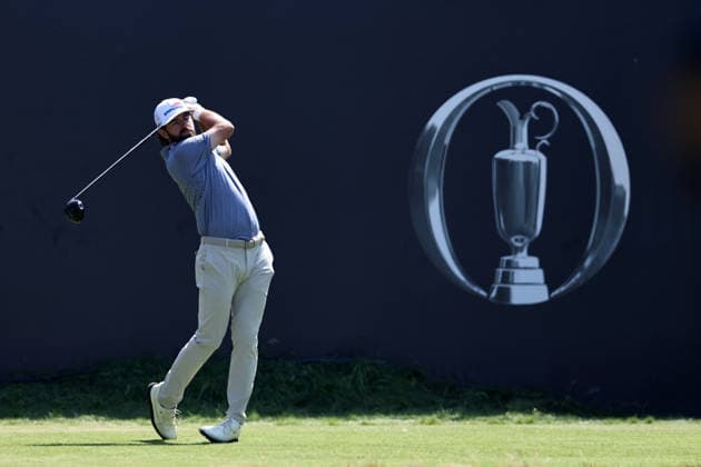 16th July 2026; Royal Birkdale Golf Club, Southport, Merseyside, England; The Open Championship, Round One; Cameron Young (USA) plays from the tee at the first hole DavidxBlunsden
