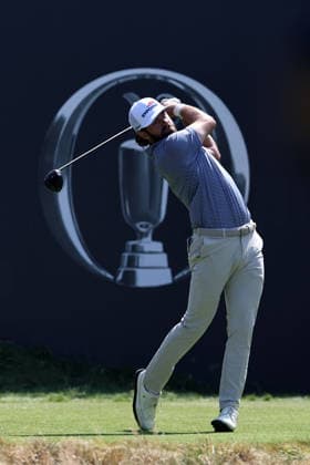 16th July 2026; Royal Birkdale Golf Club, Southport, Merseyside, England; The Open Championship, Round One; Cameron Young (USA) plays from the tee at the first hole DavidxBlunsden