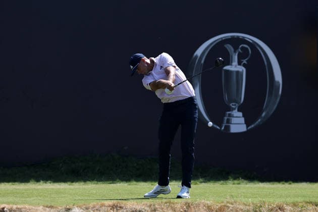 16th July 2026; Royal Birkdale Golf Club, Southport, Merseyside, England; The Open Championship, Round One; Ludvig Aberg (SWE) plays from the tee at the first hole DavidxBlunsden