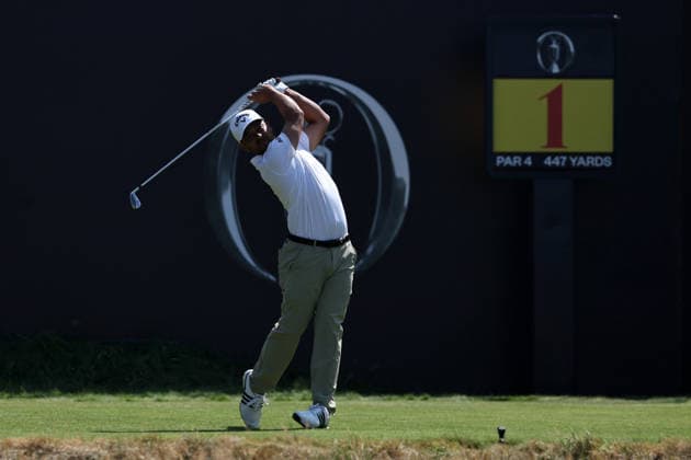 16th July 2026; Royal Birkdale Golf Club, Southport, Merseyside, England; The Open Championship, Round One; Xander Schauffele (USA) plays from the tee at the first hole DavidxBlunsden