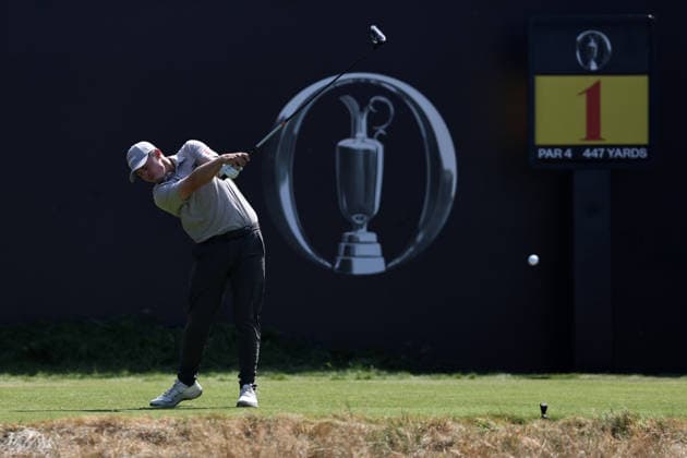 16th July 2026; Royal Birkdale Golf Club, Southport, Merseyside, England; The Open Championship, Round One; Matthew Fitzpatrick (ENG) plays from the tee at the first hole DavidxBlunsden