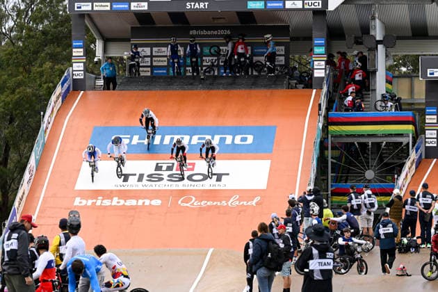 RECORD DATE NOT STATED 17th July 2026; Brisbane SX International BMX Centre, Brisbane, Queensland, Australia: 2026 UCI BMX Racing World Championships, Day One; juniors and under 23 riders during practice on day 1 NigelxOwen