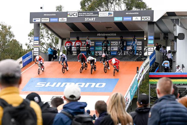 RECORD DATE NOT STATED 17th July 2026; Brisbane SX International BMX Centre, Brisbane, Queensland, Australia: 2026 UCI BMX Racing World Championships, Day One; juniors and under 23 riders during practice on day 1 NigelxOwen