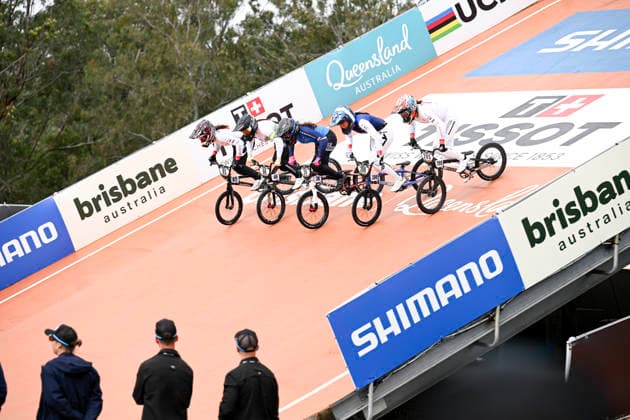 RECORD DATE NOT STATED 17th July 2026; Brisbane SX International BMX Centre, Brisbane, Queensland, Australia: 2026 UCI BMX Racing World Championships, Day One; the womens elite riders during practice on day 1 NigelxOwen