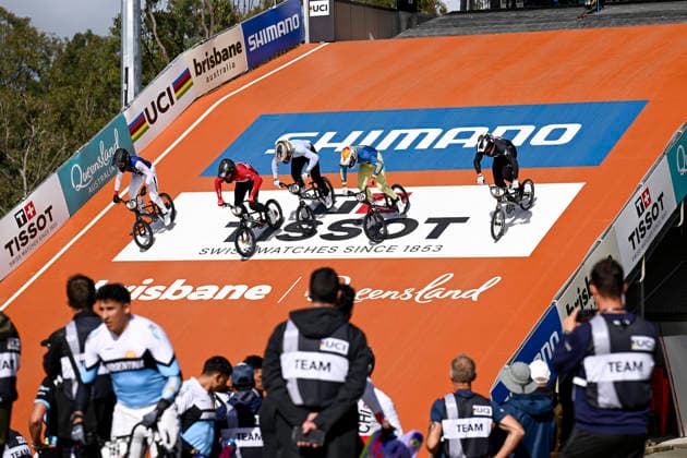 RECORD DATE NOT STATED 17th July 2026; Brisbane SX International BMX Centre, Brisbane, Queensland, Australia: 2026 UCI BMX Racing World Championships, Day One; the mens elite riders during practice on day 1 NigelxOwen