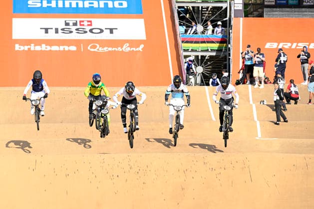 RECORD DATE NOT STATED 17th July 2026; Brisbane SX International BMX Centre, Brisbane, Queensland, Australia: 2026 UCI BMX Racing World Championships, Day One; the mens elite riders during practice on day 1 NigelxOwen