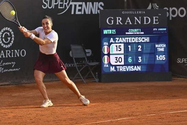IPA86753706 - Martina Trevisan of Italy faces Aurora Zantedeschi of Italy in the round of 16 at the ATV Bancomat Tennis Open WTA, Tennis Damen 125 at the Antico Tiro a Volo Club on July 16, 2026, in Rome, Italy. (Photo by Roberto Bettacchi)  Copyright: xRobertoxBettacchi IPAxSportx xx 86753706
