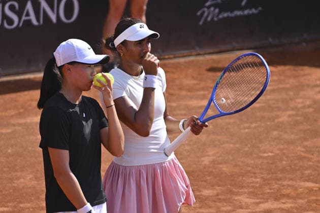 IPA86753829 - Yu-Yun Li of Taiwan and Rutuja Bhosale of India in their match against Naima Karamoko of Switzerland and Darja Seme?istaja of Latvia in the quarterfinals of the ATV Bancomat Tennis Open WTA, Tennis Damen 125 at the Antico Tiro a Volo Club on July 16, 2026 in Rome, Italy. (Photo by Roberto Bettacchi)  Copyright: xRobertoxBettacchi IPAxSportx xx 86753829