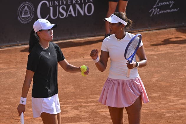 IPA86753830 - Yu-Yun Li of Taiwan and Rutuja Bhosale of India in their match against Naima Karamoko of Switzerland and Darja Seme?istaja of Latvia in the quarterfinals of the ATV Bancomat Tennis Open WTA, Tennis Damen 125 at the Antico Tiro a Volo Club on July 16, 2026 in Rome, Italy. (Photo by Roberto Bettacchi)  Copyright: xRobertoxBettacchi IPAxSportx xx 86753830