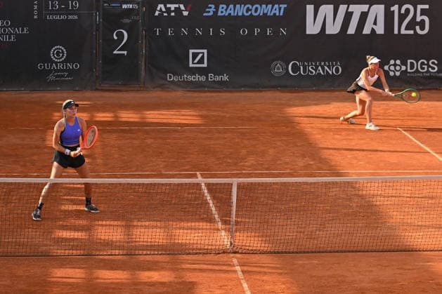 IPA86753823 - Nika Radisic of Slovenia and Lucija Ciric Bagaric of Croatia face off against Daria Astachova of Russia and Sofia Lansere of Russia in the quarterfinals at the ATV Bancomat Tennis Open WTA, Tennis Damen 125 at the Antico Tiro a Volo Club on July 16, 2026 in Rome, Italy. (Photo by Roberto Bettacchi)  Copyright: xRobertoxBettacchi IPAxSportx xx 86753823