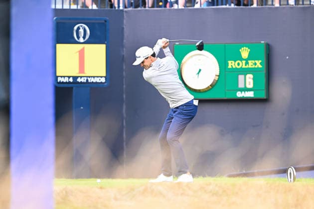 Jackson Suber (USA) gets his second round under way on the 1st Tee 154th Open Golf Championships, Royal Birkdale, Southport, UK - 17 Jul 2026Southport Royal Birkdale United Kingdom  Copyright: xGreigxCowie Shutterstockx 16988294a