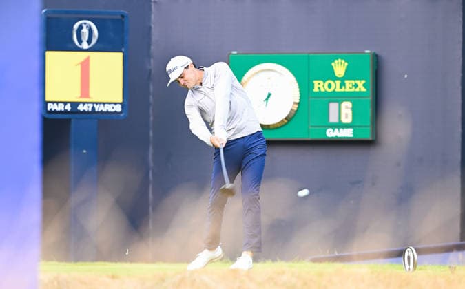 Jackson Suber (USA) gets his second round under way on the 1st Tee 154th Open Golf Championships, Royal Birkdale, Southport, UK - 17 Jul 2026Southport Royal Birkdale United Kingdom  Copyright: xGreigxCowie Shutterstockx 16988294b