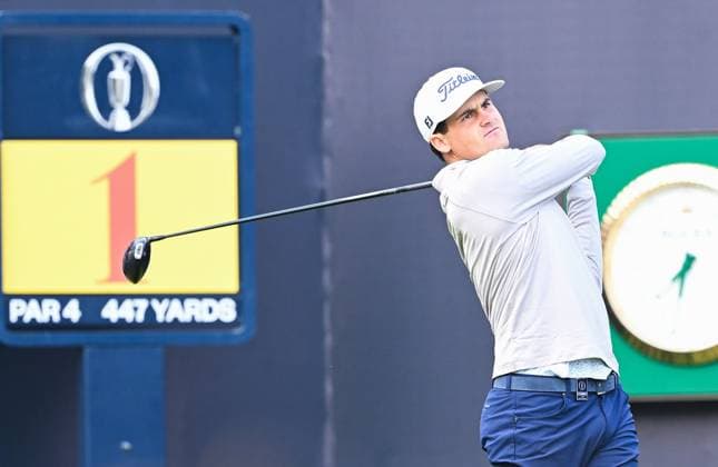 Jackson Suber (USA) gets his second round under way on the 1st Tee 154th Open Golf Championships, Royal Birkdale, Southport, UK - 17 Jul 2026Southport Royal Birkdale United Kingdom  Copyright: xGreigxCowie Shutterstockx 16988294d