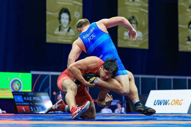 Wrestling Ranking Series Polyak & Janos & Istvan Memorial 125kg FS - Yedige Kassimbek (KAZ) df. Kamil Tomasz Kosciolek (POL) *** Wrestling Ranking Series: Janos Istvan Polyak Memorial, 125 kg Freestyle: Yedige Kassimbek (KAZ) def. Kamil Tomasz Kosciolek (POL) Copyright: xUnitedxWorldxWrestlingx xAmirrezx United World Wrestling Kadir C