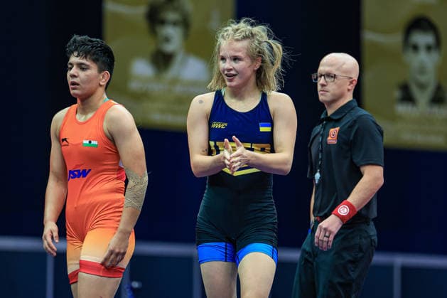 Wrestling Ranking Series Polyak & Janos & Istvan Memorial 55kg WW - Nataliia Klivchutska (UKR) df. Hansika Lamba (IND) *** Wrestling Ranking Series: Janos Istvan Polyak Memorial, 55kg Open Weight: Nataliia Klivchutska (UKR) defeated Hansika Lamba (IND) by fall Copyright: xUnitedxWorldxWrestlingx xAmirrezx United World Wrestling Kadir C
