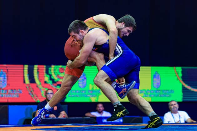 Wrestling Ranking Series Polyak & Janos & Istvan Memorial 97kg FS - Akhmed Magomed O Tazhudinov (BRN) df. Batyrbek Tsakulov (SVK) *** Wrestling Ranking Series: Janos Istvan Polyak Memorial, 97 kg Freestyle: Akhmed Magomed O. Tazhudinov (BRN) def. Batyrbek Tsakulov (SVK) Copyright: xUnitedxWorldxWrestlingx xAmirrezx United World Wrestling Kadir C