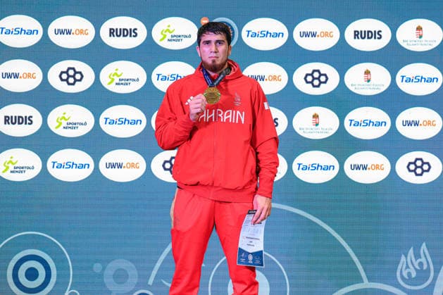 Wrestling Ranking Series Polyak & Janos & Istvan Memorial Podium 97kg FS - Gold: Akhmed Magomed O Tazhudinov (BRN) *** Wrestling Ranking Series: Janos Istvan Polyak Memorial – Podium: 97 kg Freestyle – Gold: Akhmed Magomed O. Tazhudinov (BRN) Copyright: xUnitedxWorldxWrestlingx xAmirrezx United World Wrestling Kadir C