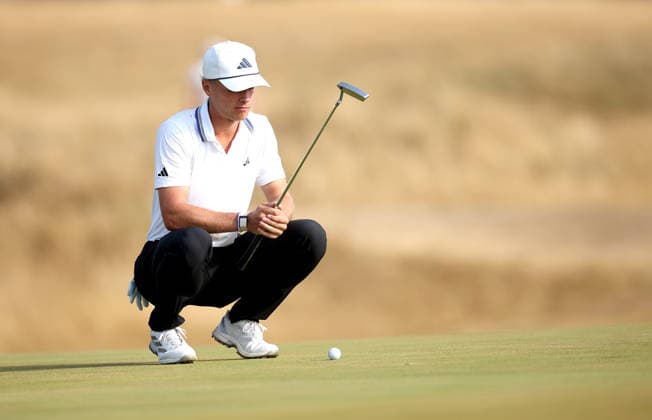 154th Open Golf Championships - Round 2 Tiger Christensen of Germany lines up a putt during Round 2 of the British Open Golf Championships at Royal Birkdale in Southport, Britain, 17 July 2026. SOUTHPORT UNITED KINGDOM  Copyright: xADAMxVAUGHANx
