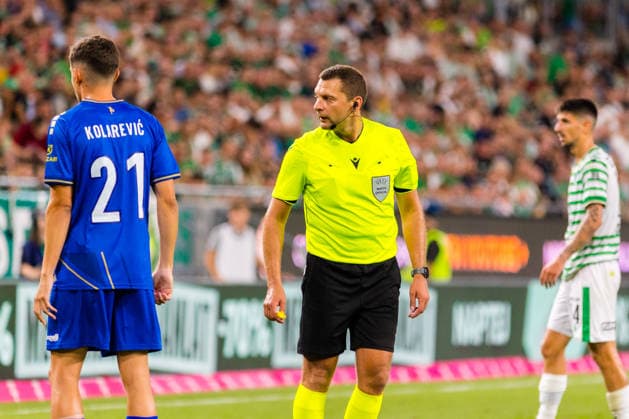 Ferencvaros v Vojvodina, UEFA Europa League qualification, Budapest, Hungary Budapest, Hungary. 16th, July 2026. Referee Vitalijs Spasjonnikovs seen during the UEFA Europa League qualification match between Ferencvaros and Vojvodina at Groupama Arena in Budapest. Hungary, Budapest  Copyright: xGonzalesxPhoto BalazsxPopalx