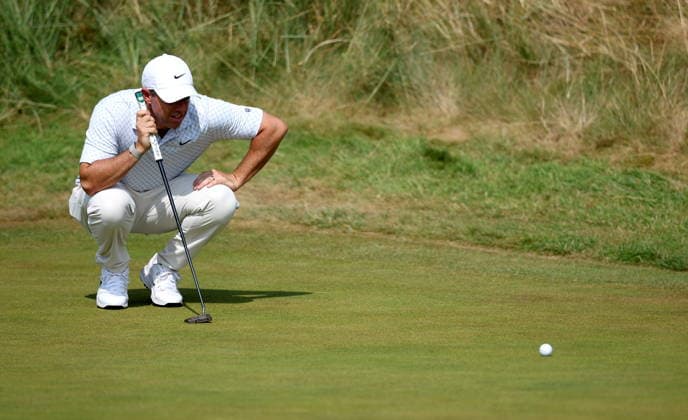 154th Open Golf Championships - Round 2 Rory McIlroy of Northern Ireland lines up a putt on the 2nd hole during Round 2 of the British Open Golf Championships at Royal Birkdale in Southport, Britain, 17 July 2026. SOUTHPORT UNITED KINGDOM  Copyright: xADAMxVAUGHANx