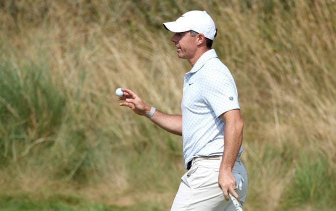 154th Open Golf Championships - Round 2 Rory McIlroy of Northern Ireland reacts after a putt on the 2nd hole during Round 2 of the British Open Golf Championships at Royal Birkdale in Southport, Britain, 17 July 2026. SOUTHPORT UNITED KINGDOM  Copyright: xADAMxVAUGHANx