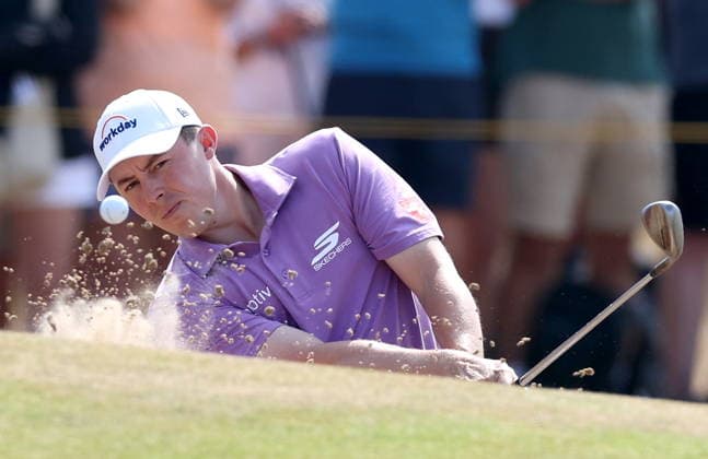 154th Open Golf Championships - Round 2 Matt Fitzpatrick of England hits a shot from a bunker on the 4th hole during Round 2 of the British Open Golf Championships at Royal Birkdale in Southport, Britain, 17 July 2026. SOUTHPORT UNITED KINGDOM  Copyright: xADAMxVAUGHANx