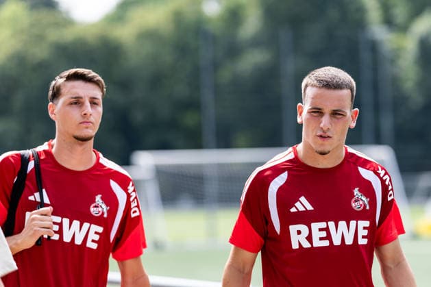 COLOGNE, GERMANY - JULY 17: Malek El Mala (1. FC Koeln, 19) and Said El Mala (1. FC Koeln, 13) during a training session of season 2026 27 at Geissbockheim on July 17, 2026 in Cologne, Germany. North Rhine Westphalia Germany Copyright: xSteffiexWunderlx