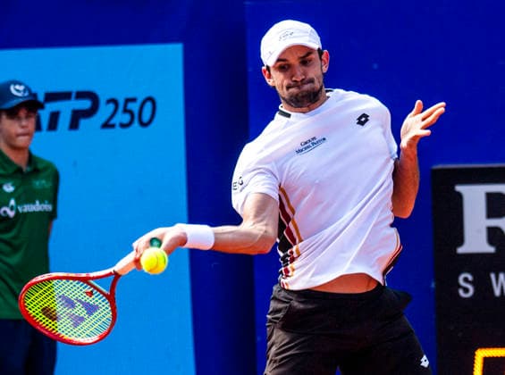 July 17, 2026, Gstaad, Bern, Switzerland: Gstaad Switzerland, 07 17 2026: VALENTIN VACHEROT of Monaco is in action during quater-finals of EFG Swiss Open Gstaad ATP, Tennis Herren 250,Tennis Herren 250, which is known as the Swiss Gstaad Open and took place at Roy Emerson Arena in Gstaad, which is located in the famous ski resort of Gstaad and which is located in the Bernese Oberland. Tennis 2026: Swiss Open  - ZUMAd206 20260717_zip_d206_029 Copyright: xEricxDubostx