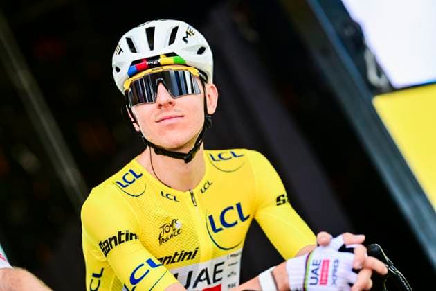 Tour de France 2026 Stage 13 BELFORT, FRANCE - JULY 17 : Pogacar Tadej (SLO) of UAE Team Emirates XRG on the podium before the start of race during stage 13 of the 113rd edition of Tour de France an UCI World Tour 2.UWT cycling road race stage for Men Elite of 205 km with start in Dole and finish in Belfort on July 17, 2026 in Belfort, France, 17 07 2026 Belfort France  Copyright: xPeterxDexVoechtx