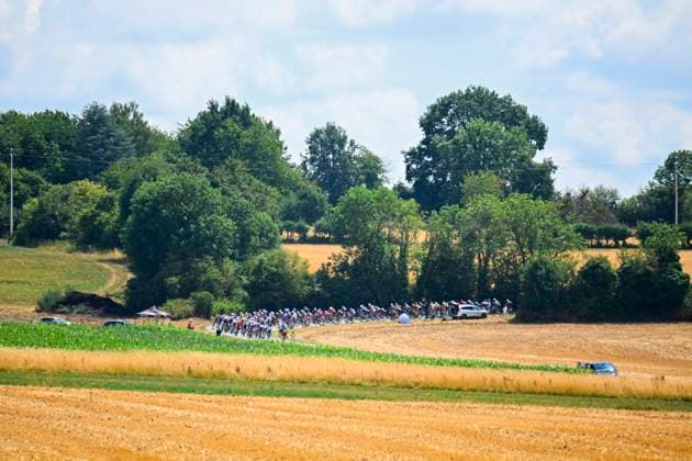 Tour de France 2026 Stage 13 BELFORT, FRANCE - JULY 17 : Illustration picture of the peloton during stage 13 of the 113rd edition of Tour de France an UCI World Tour 2.UWT cycling road race stage for Men Elite of 205 km with start in Dole and finish in Belfort on July 17, 2026 in Belfort, France, 17 07 2026 Belfort France  Copyright: xTomasxSiskx