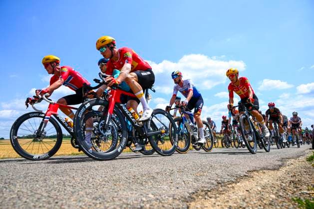 Tour de France 2026 Stage 13 BELFORT, FRANCE - JULY 17 : Abrahamsen Jonas (NOR) of Uno-X Mobility, Denz Nico (GER) of Red Bull BORA Hansgrohe in action during stage 13 of the 113rd edition of Tour de France an UCI World Tour 2.UWT cycling road race stage for Men Elite of 205 km with start in Dole and finish in Belfort on July 17, 2026 in Belfort, France, 17 07 2026 Belfort France  Copyright: xGvgx