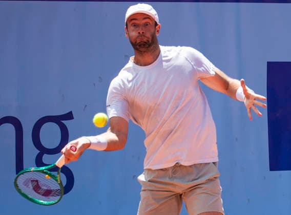 July 17, 2026, Gstaad, Bern, Switzerland: Gstaad Switzerland, 07 17 2026: QUENTIN HALYS of France is in action during Round of 16 of EFG Swiss Open Gstaad ATP, Tennis Herren 250,Tennis Herren 250, which is known as the Swiss Gstaad Open and took place at Roy Emerson Arena in Gstaad, which is located in the famous ski resort of Gstaad and which is located in the Bernese Oberland..Quentin HALYS won 6-3; 3-6; 7-6. Tennis 2026: Swiss Open  - ZUMAd206 20260717_zip_d206_048 Copyright: xEricxDubostx
