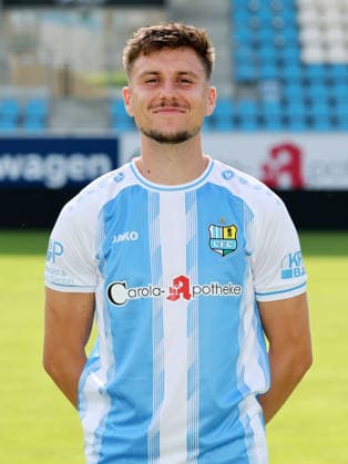 Chemnitz - Teamfoto Regionalliga Nordost Tobias Stockinger (7, Chemnitz), Chemnitzer FC; Regionalliga Nordost,Ê Porträttermin, 2026 2027, , Chemnitz, 17.07.2026, Stadion an der Gellertstraße, Fußball, Regionalliga Nordost, Nur für journalistische Zwecke. Only for editorial use! , *** Chemnitz Team Photo, Northeast Regional League, Tobias Stockinger 7, Chemnitz, Chemnitzer FC, Northeast Regional League, Portrait Session, 2026–2027, , Chemnitz, July 17, 2026, Gellertstraße Stadium, Soccer, Northeast Regional League, For journalistic purposes only, Picture Point