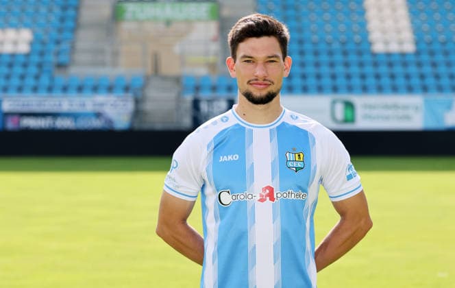 Chemnitz - Teamfoto Regionalliga Nordost Roman Eppendorfer (25, Chemnitz), Chemnitzer FC; Regionalliga Nordost,Ê Porträttermin, 2026 2027, , Chemnitz, 17.07.2026, Stadion an der Gellertstraße, Fußball, Regionalliga Nordost, Nur für journalistische Zwecke. Only for editorial use! , *** Chemnitz Team Photo, Northeast Regional League, Roman Eppendorfer 25, Chemnitz, Chemnitzer FC, Northeast Regional League, Portrait Session, 2026–2027, , Chemnitz, July 17, 2026, Gellertstraße Stadium, Soccer, Northeast Regional League, For editorial use only, Picture Point
