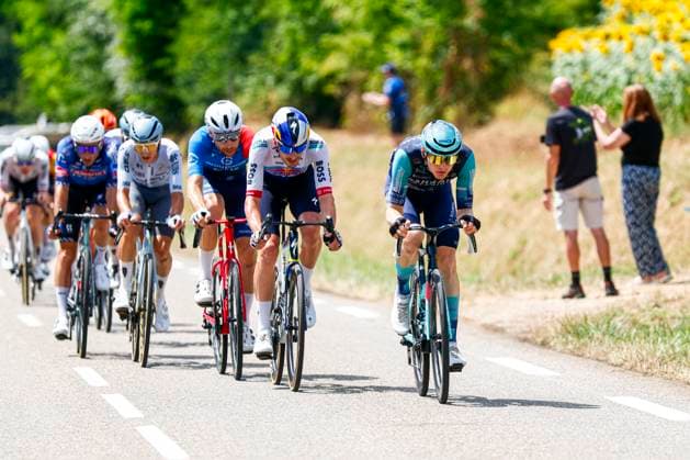 Tour de France 2026 Stage 13 BELFORT, FRANCE - JULY 17 : Denz Nico (GER) of Red Bull BORA Hansgrohe in the escape pack during stage 13 of the 113rd edition of Tour de France an UCI World Tour 2.UWT cycling road race stage for Men Elite of 205 km with start in Dole and finish in Belfort on July 17, 2026 in Belfort, France, 17 07 2026 Belfort France  Copyright: xLucaxBettinix